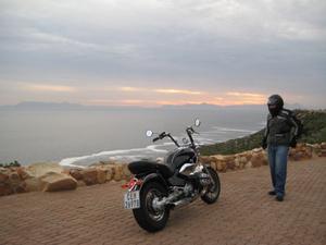 Sure is purty: My first ride on the cruiser... bringing it home from Hermanus